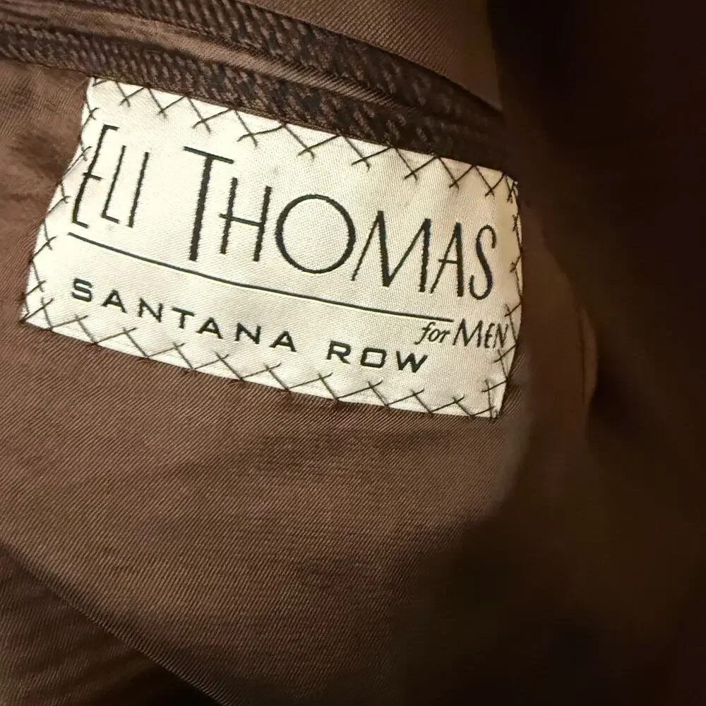 ELI THOMAS Santana Row Brown GlenPlaid Huddersfield Blazer Silk Super 120s Spain